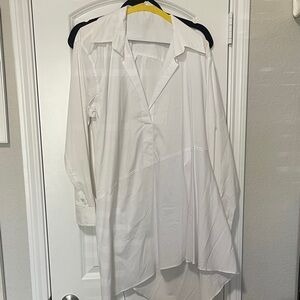 Zara Elegant White Tunic Blouse high low